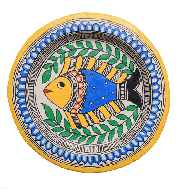 17. Fish In Madhubani Paper Mache Plate by Priti Karn